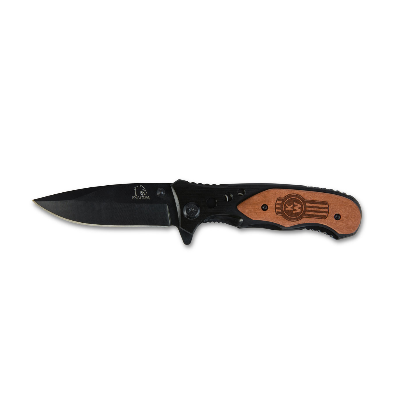 Heavy-Duty Pocket Knife with Wood-Plated Handle