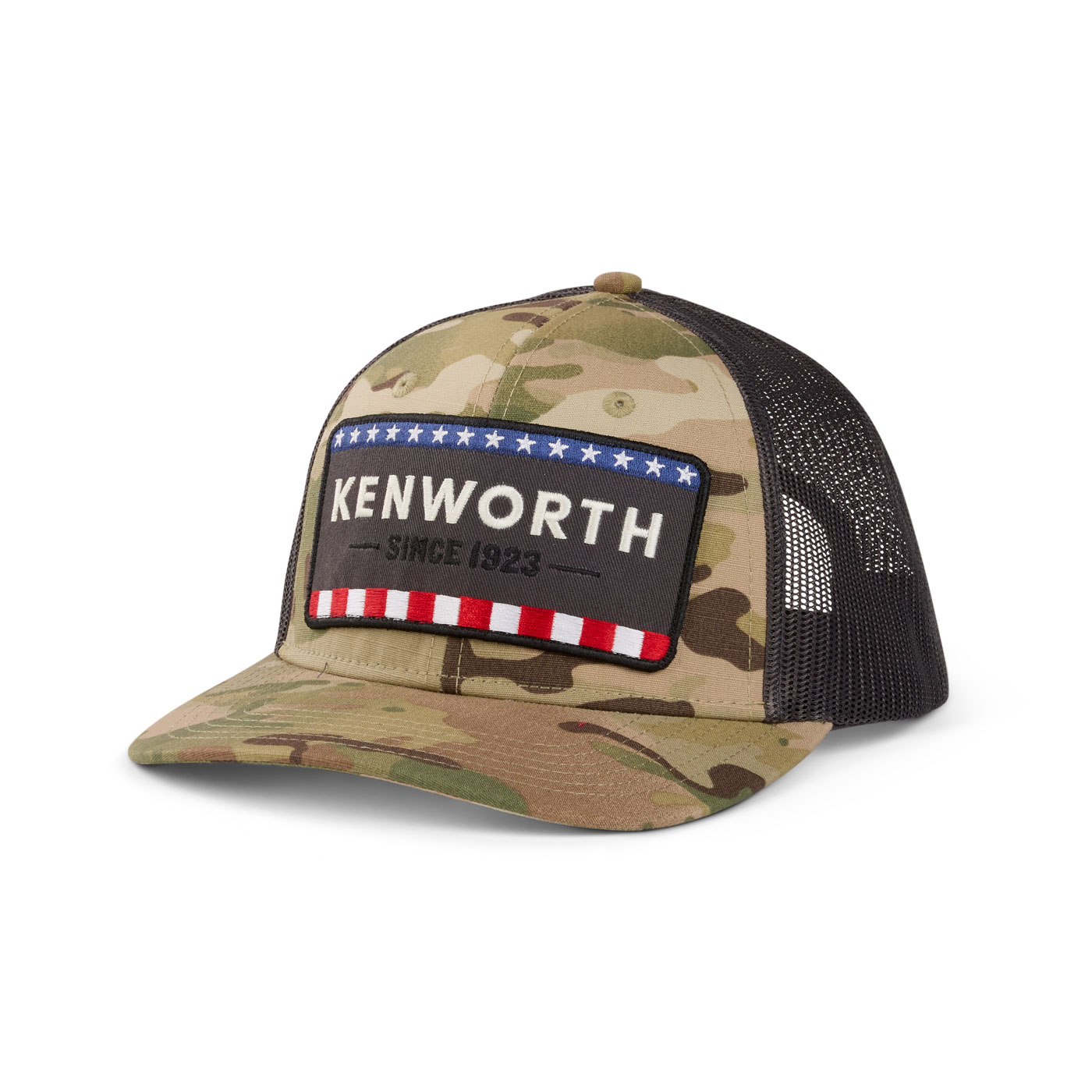 Americana Wordmark Patch Duck Camo Trucker