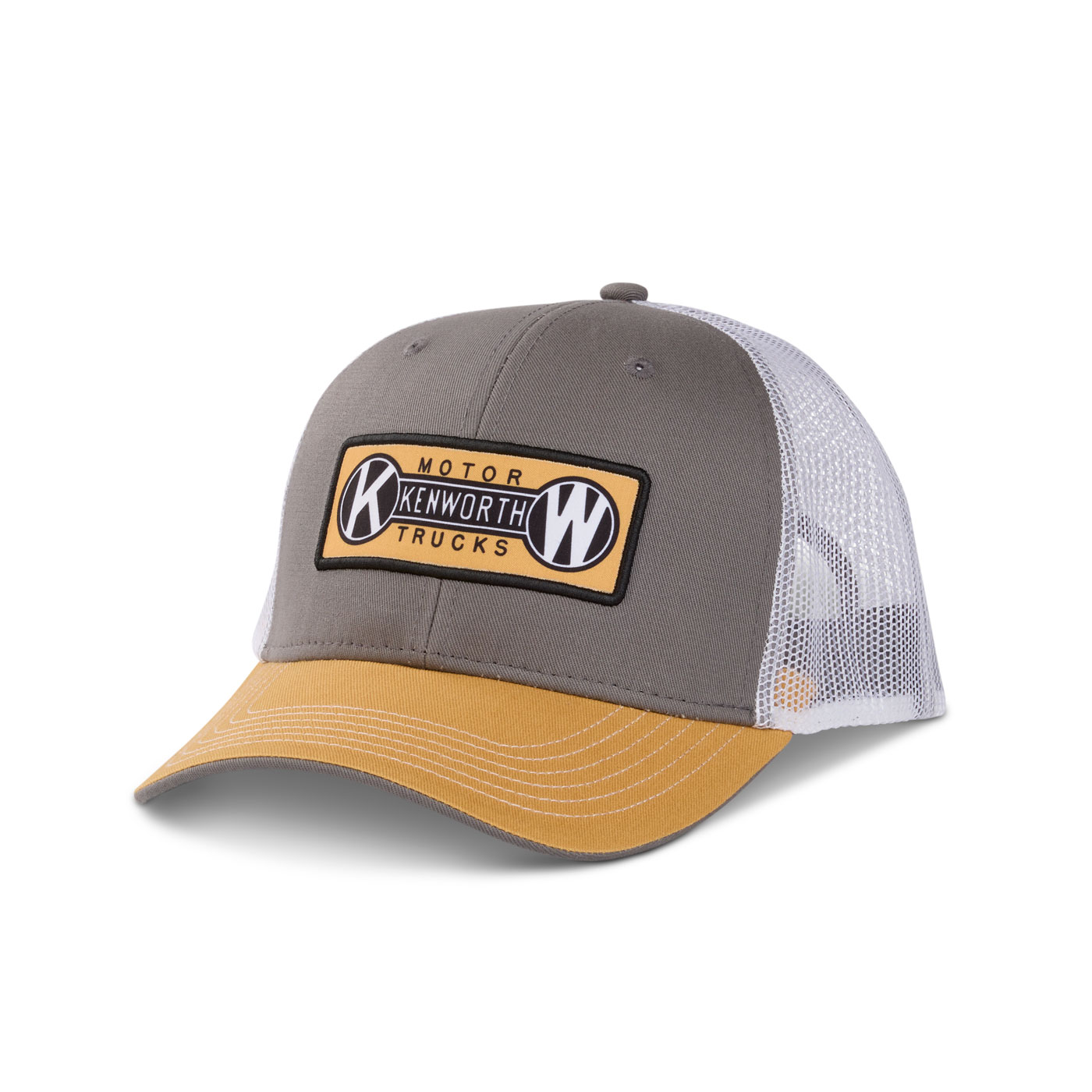 Tri-Color Mustard Dog Bone Patch Mesh Cap