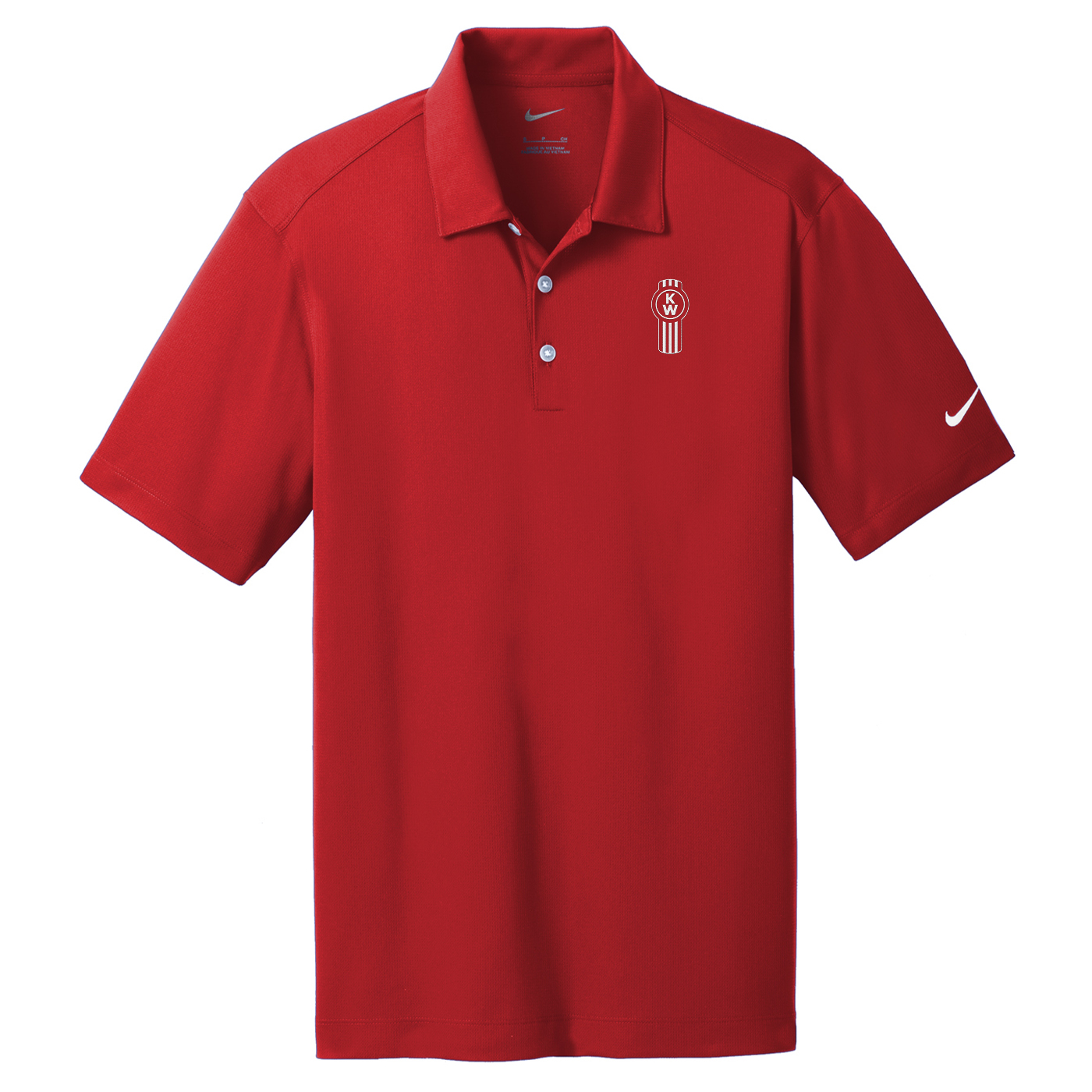 Red Mens Nike Dri-Fit Vertical Mesh Polo Image