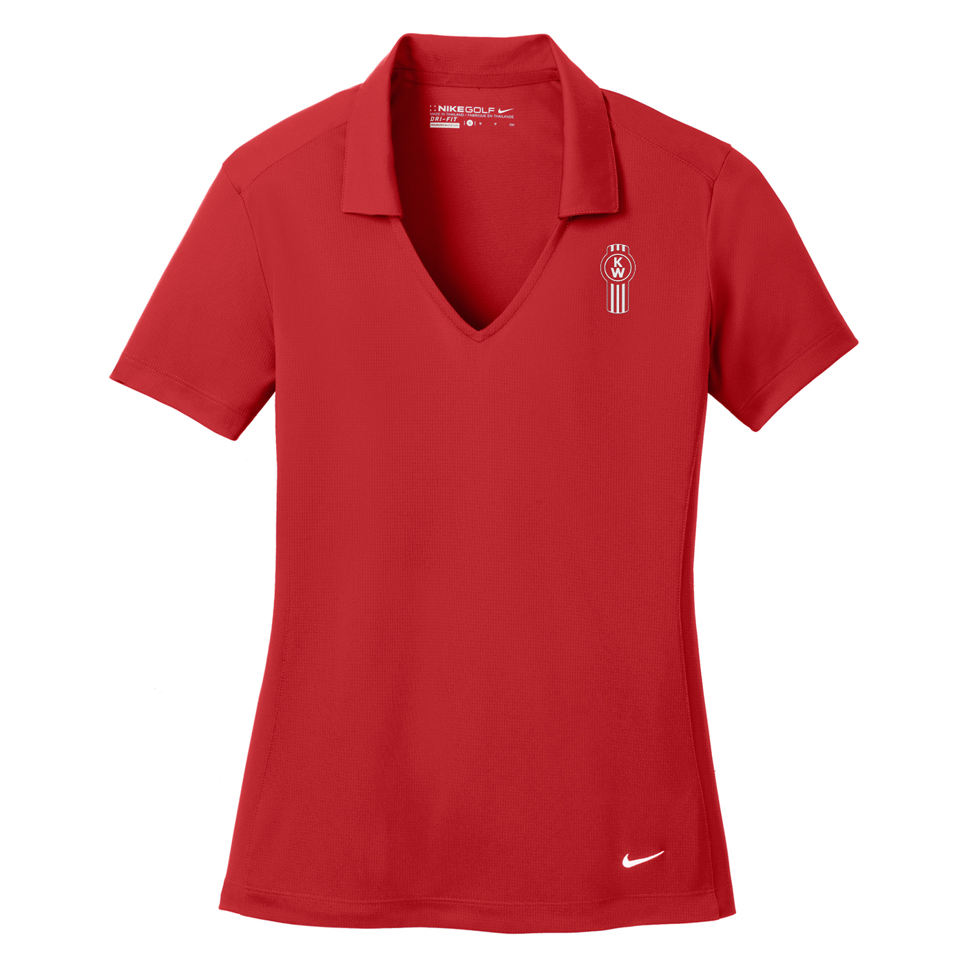 Red Ladies Nike Dri-Fit Vertical Mesh Polo Image