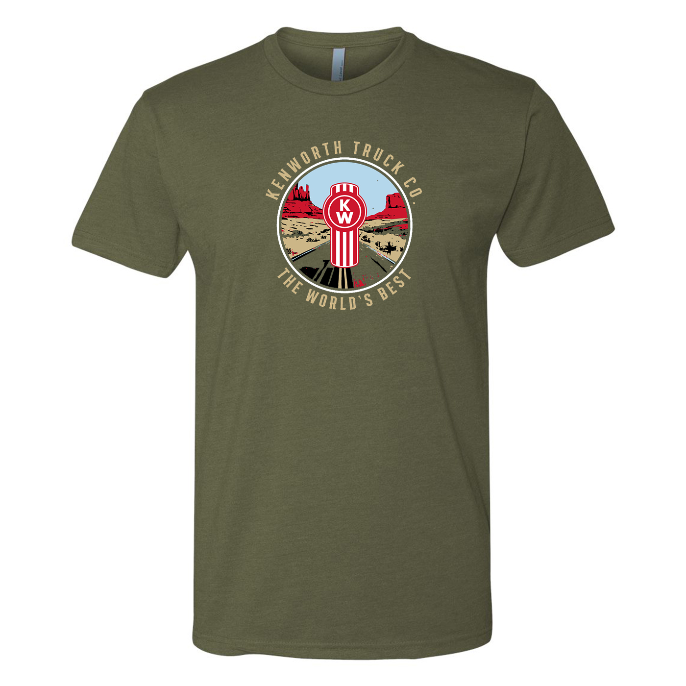 Green Unisex Highway Scene Bug Tee Image