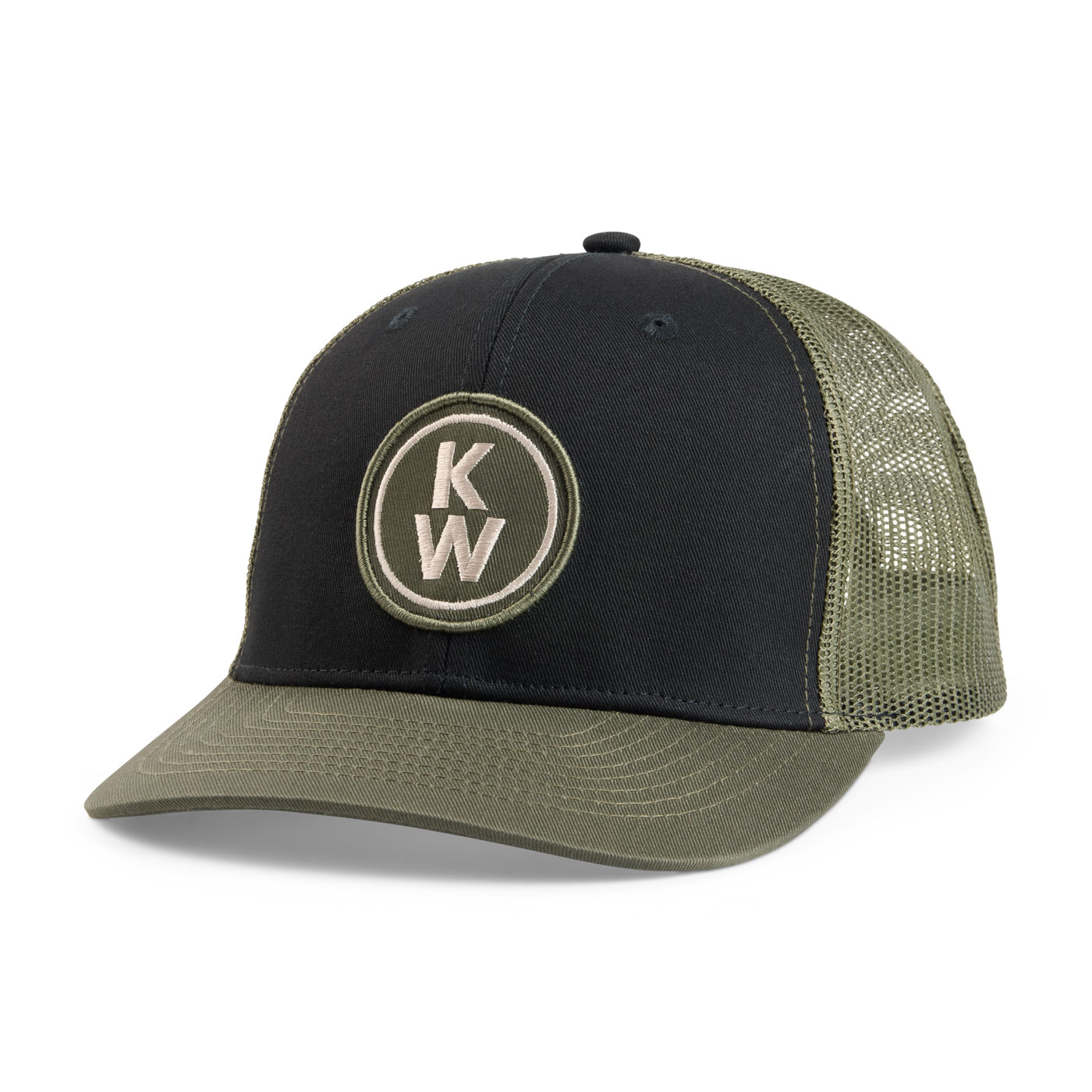 Tri-Color Embroidered Patch Mesh Cap
