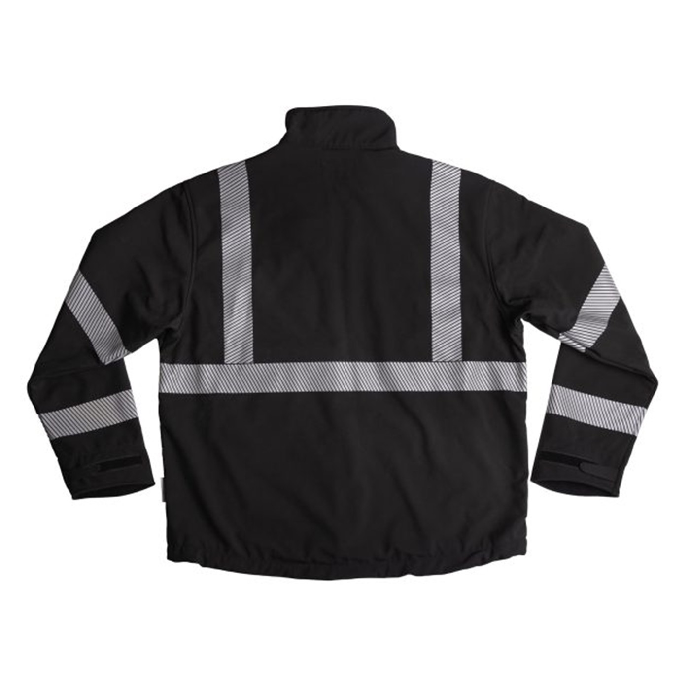 Alternate Image of the Back of Unisex Soft Shell Reflective Jacket Black