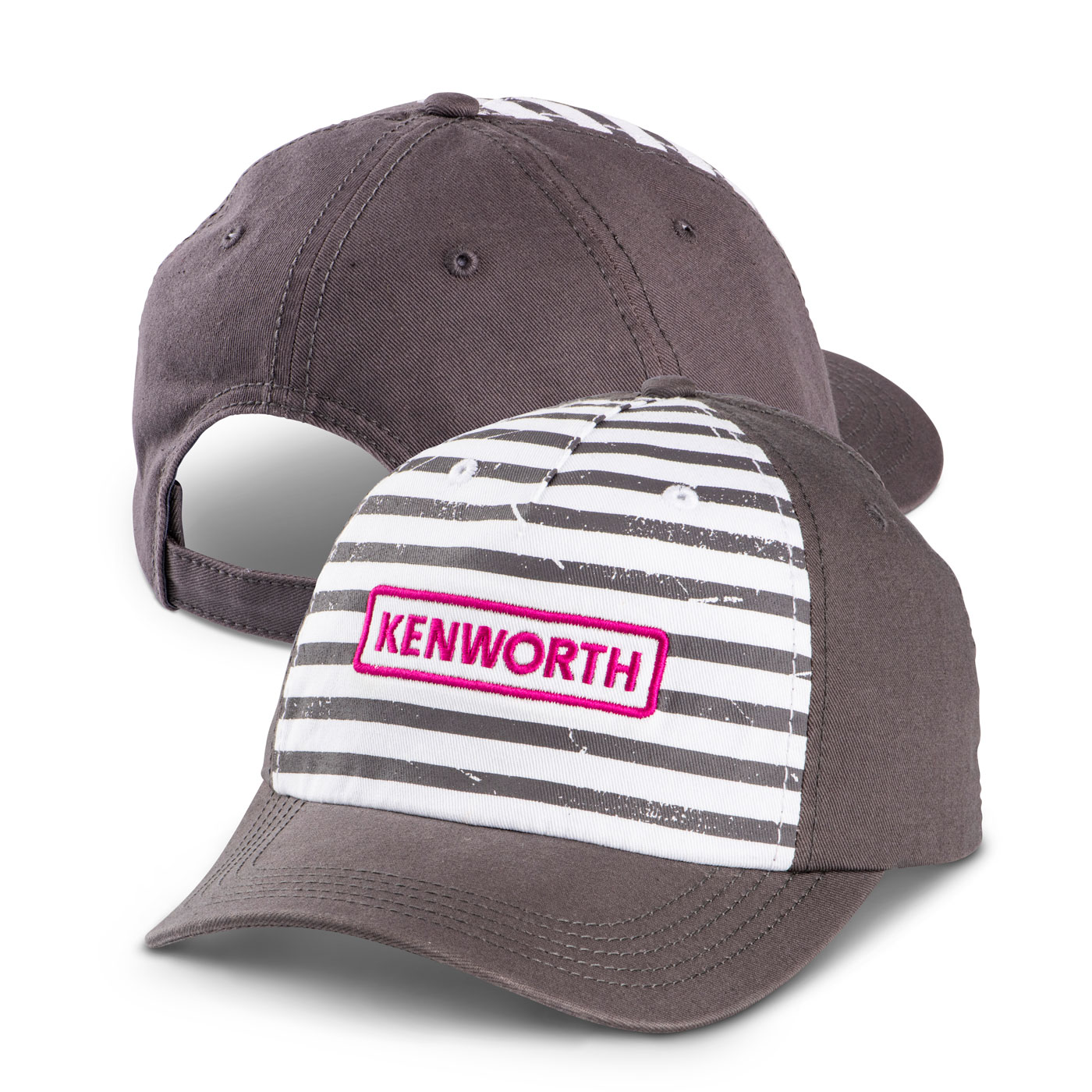 Magenta Wordmark Striped Hat